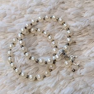 Dolphin Charm Stretch Bracelet Set of 2